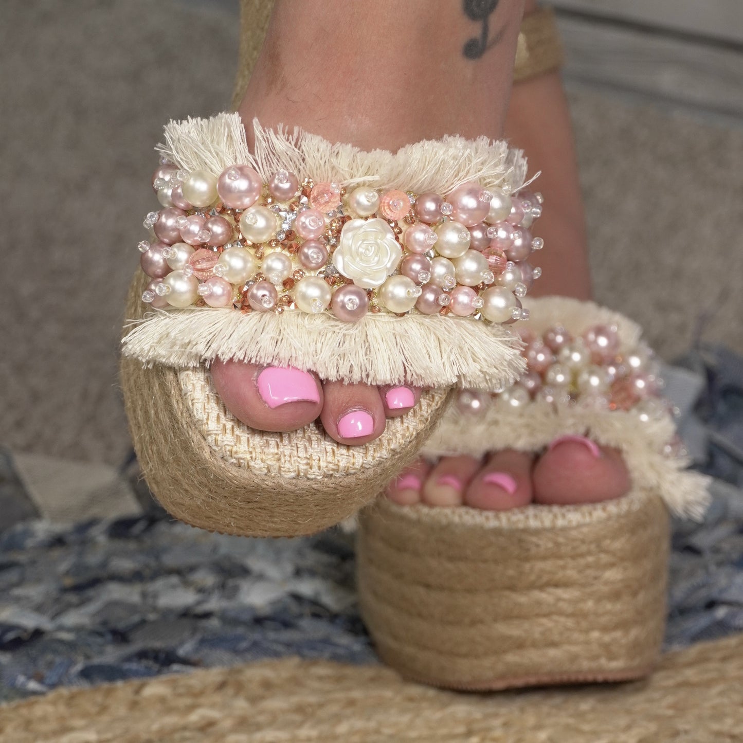 Celeste/ High quality, Height 6 cm, Lightweight, Comfortable, Elegant, - regular foot