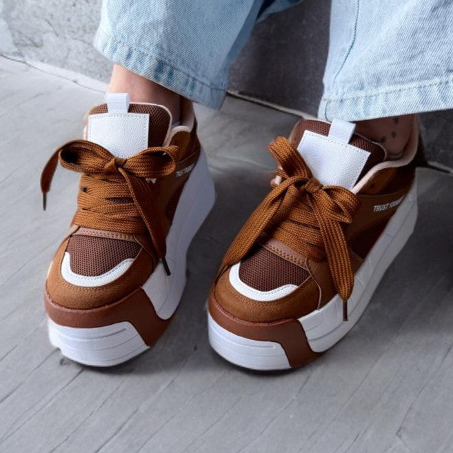 Brown - Urban Colombian Sneakers , Bright Flashes - Style and Comfort.