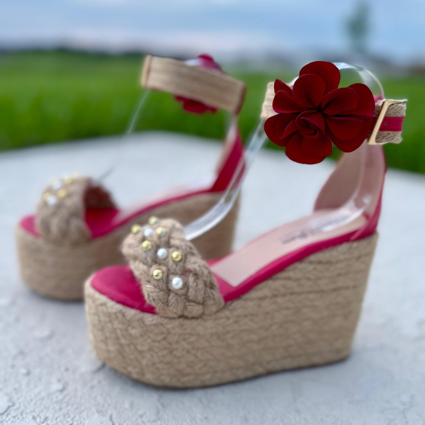 Ceci - High Quality and Comfort Handmade Platform Sandals. 12 cm - Regular foot
