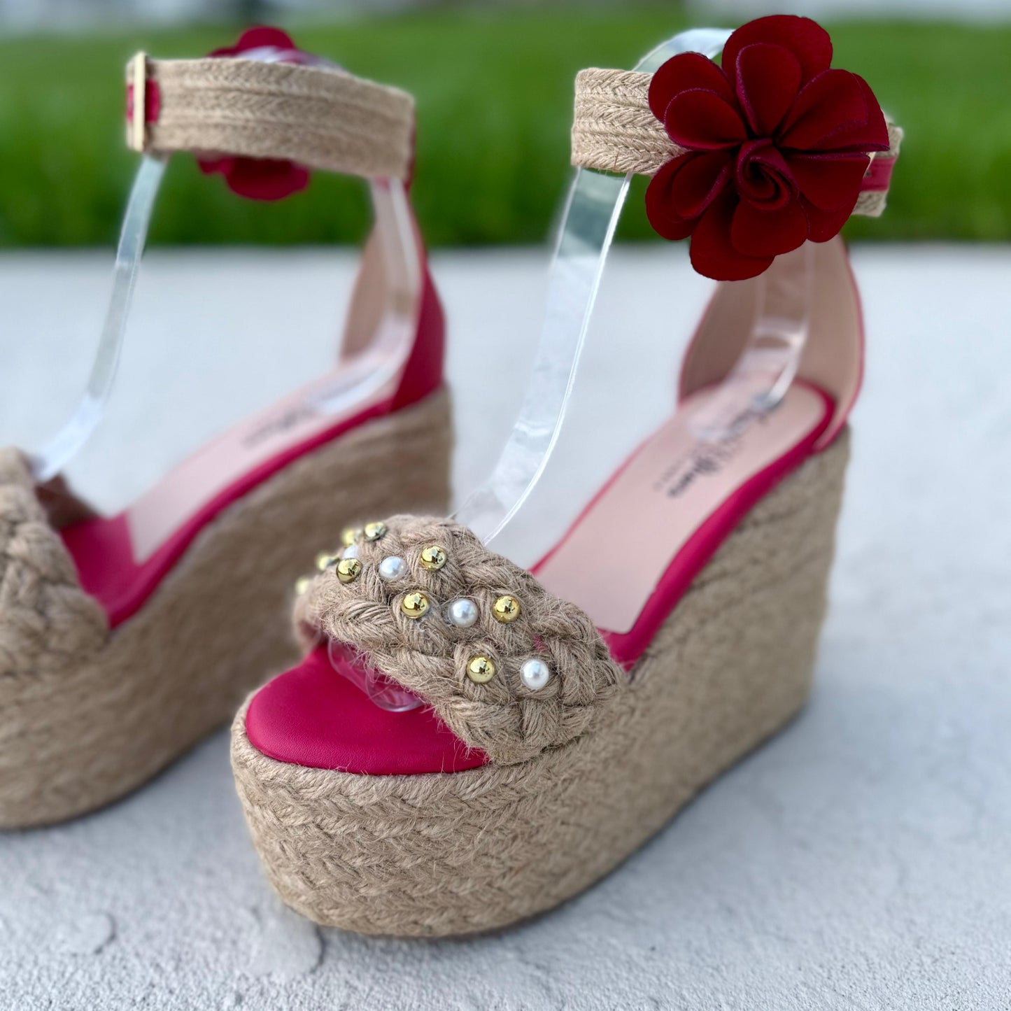 Ceci - High Quality and Comfort Handmade Platform Sandals. 12 cm - Regular foot