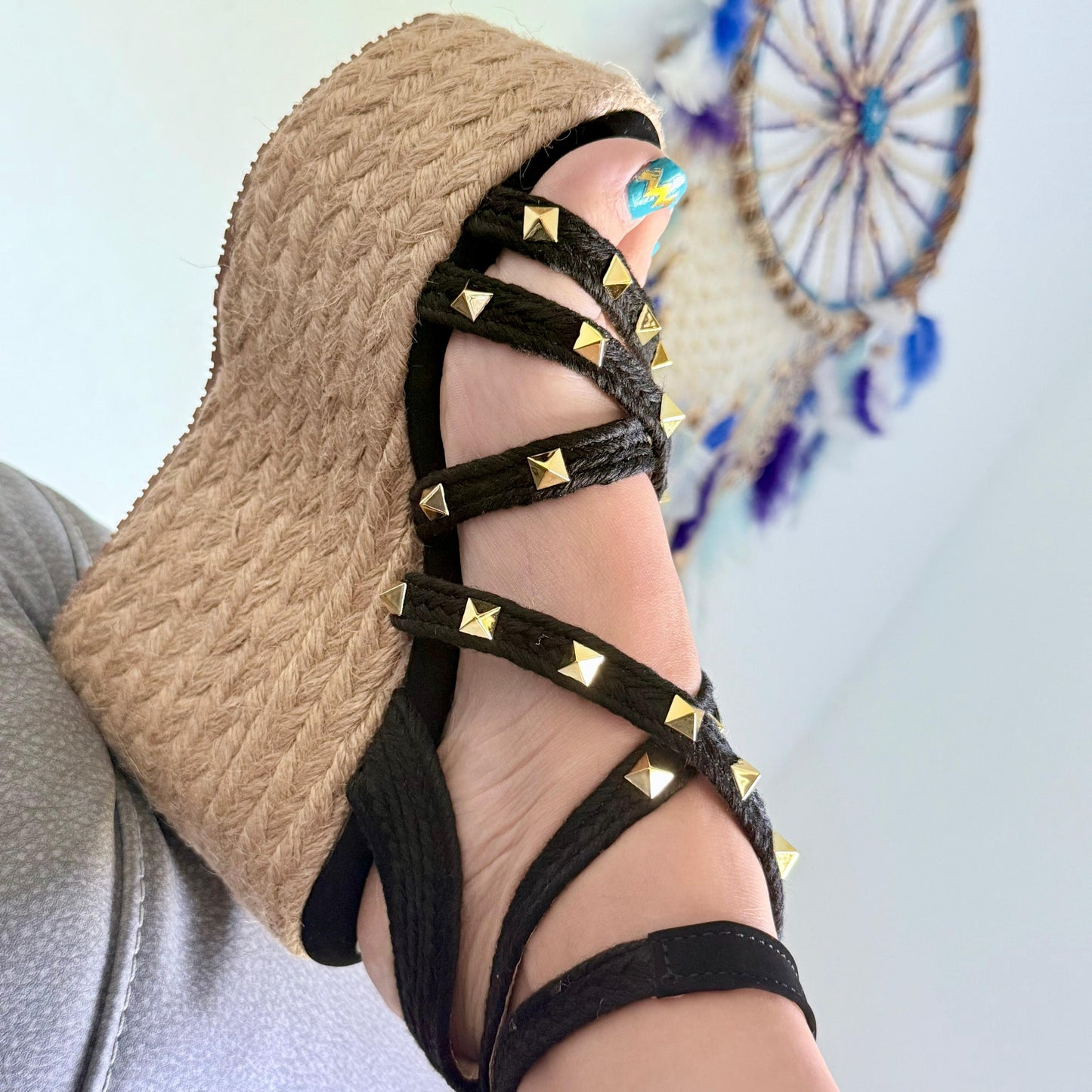 Dulce - Colombian Sandals, Height 12cm, Lightweight, Jute Elegant, - Thinfoot