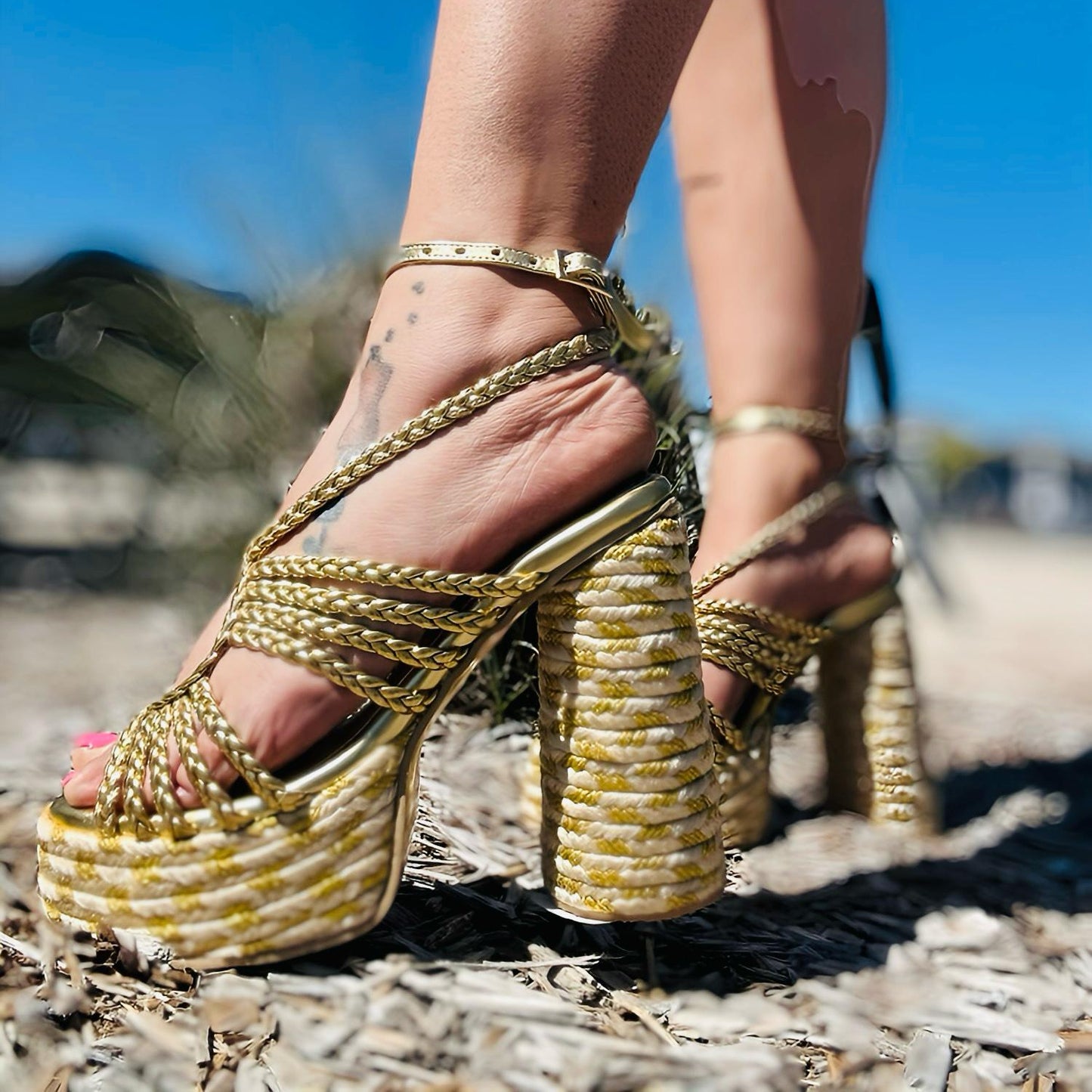 Rita- /High quality, Height 12 cm , Colombian Sandals, Lightweight, Comfortable, Elegant, - Thin foot