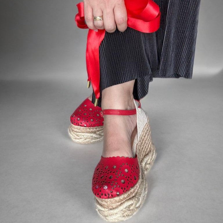 Anny - Sandals Handmade Platforms of High Quality and Comfort, Heigth 12 cm