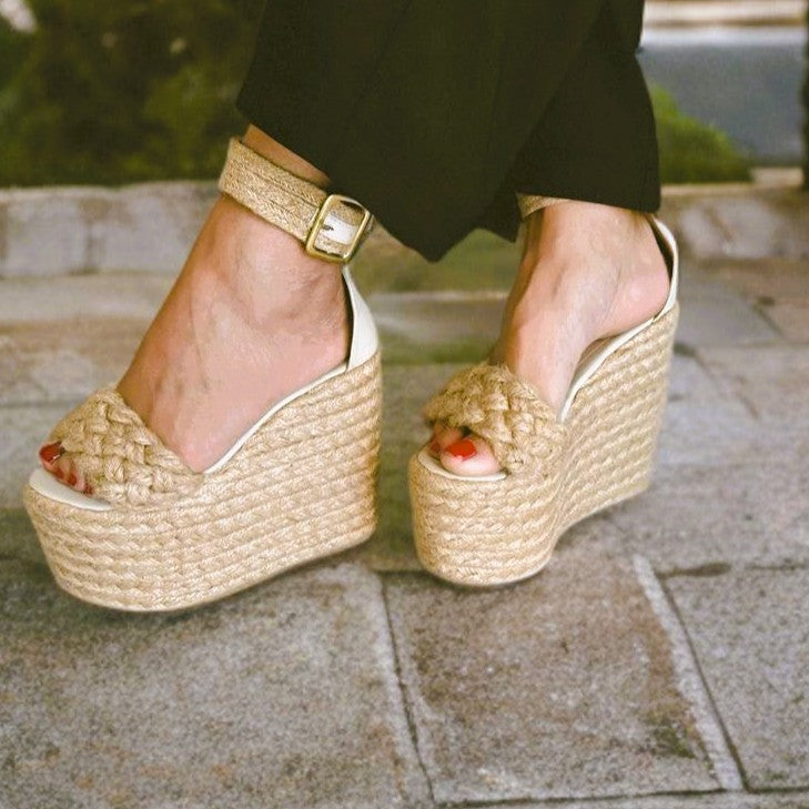 Zafira /Colombian Sandals, Height 15 cm ,Jute , Lightweight, Comfortable, - Wide foot