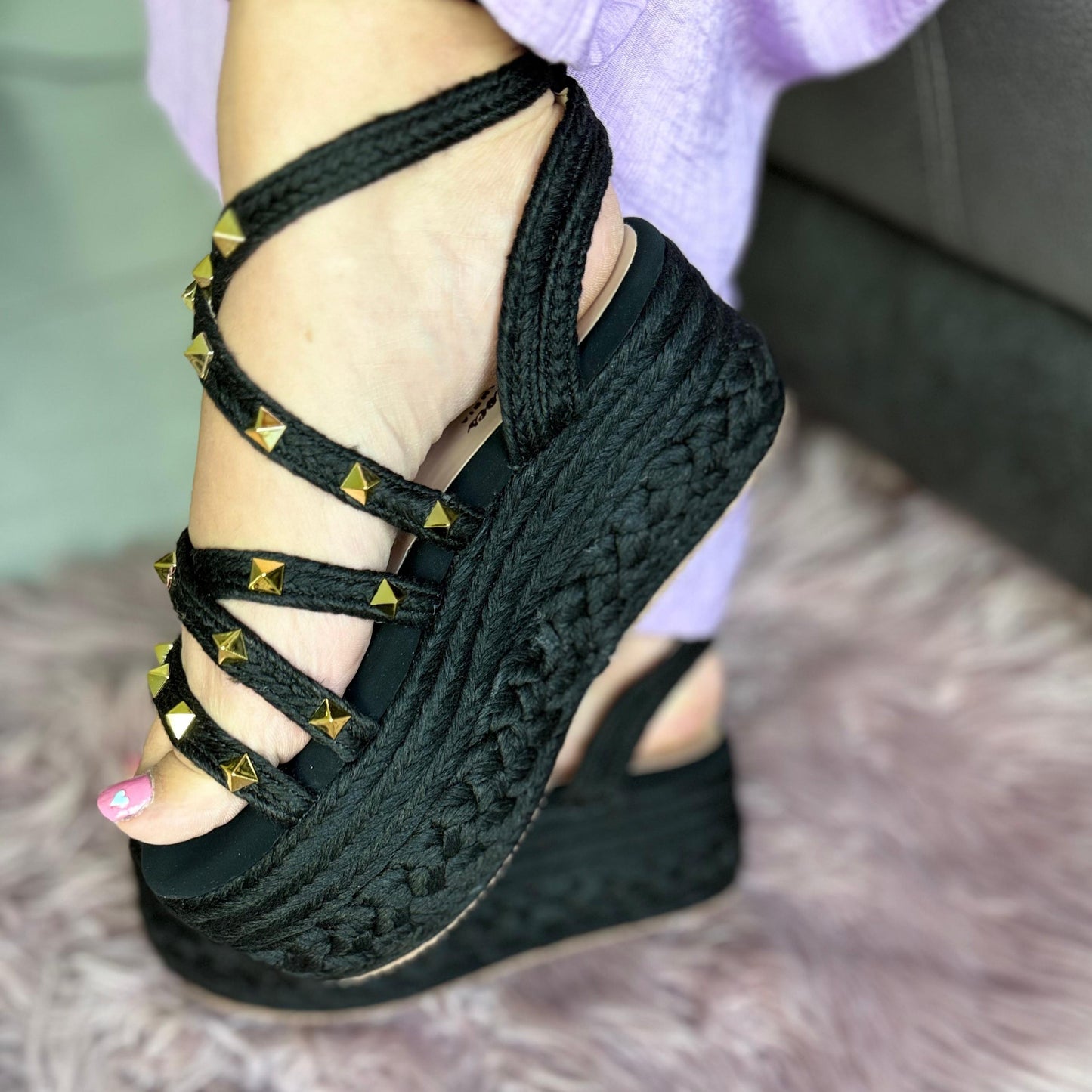 Mily 2.0 (Con trenza) - Heart Sandals Handmade Platforms of High Quality and Comfort.