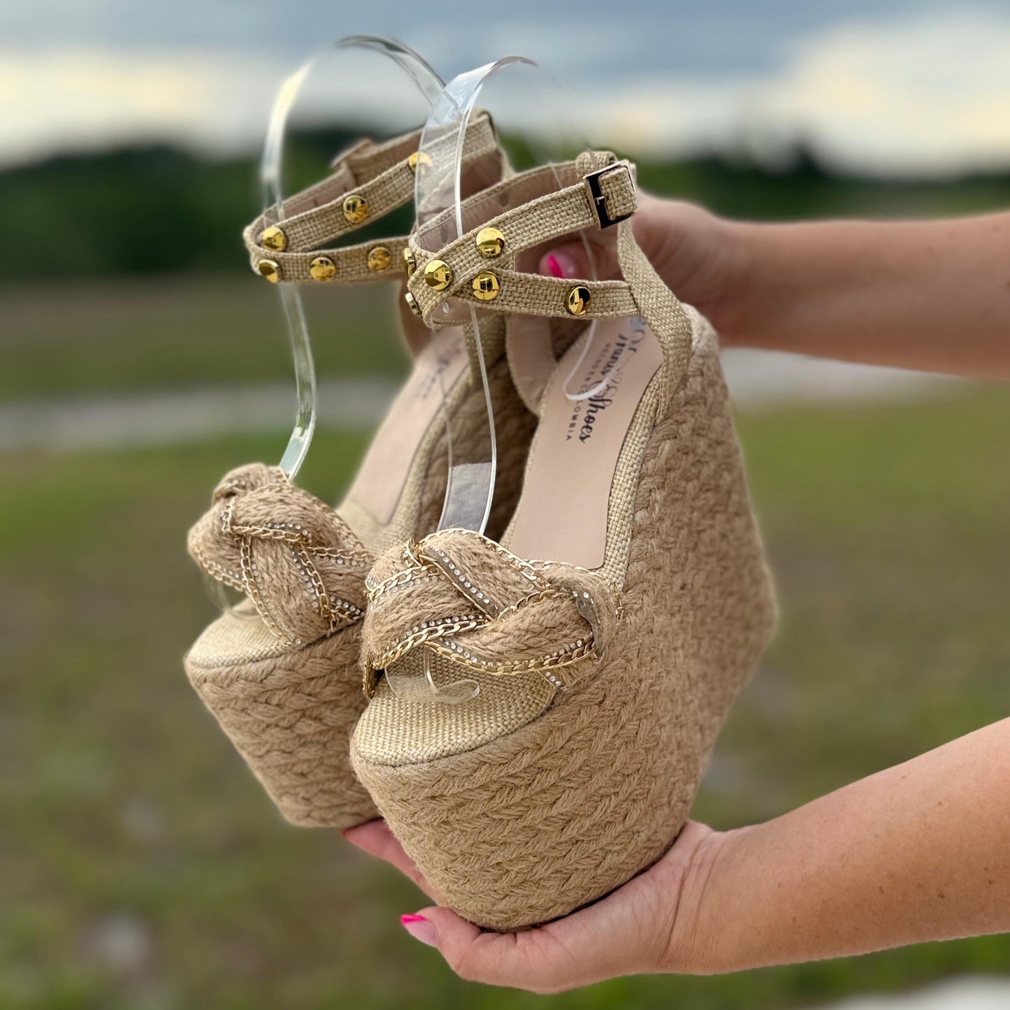 Bety - High Quality and Comfort Handmade Platform Sandals. 15 cm