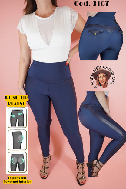 3167 - Leggings - Butt Lifter Push Up Reducer, Shaper with Double Girdle..
