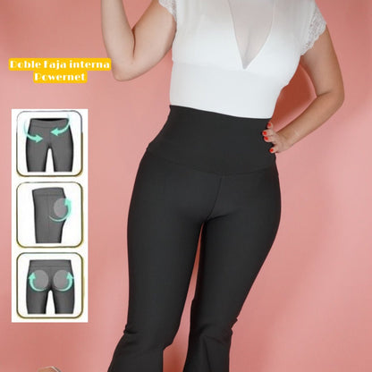 3060 Black  - Leggings - Butt Lifter Push Up Reducer, Shaper with Double Girdle.
