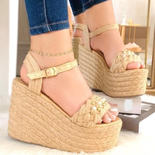 Doris / Sandals Handmade Platforms of High Quality and Comfort, Heigth 12 cm.