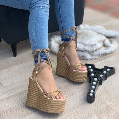 Genesis - High Quality and Comfort Handmade Platform Sandals.- 12 and 15 cm