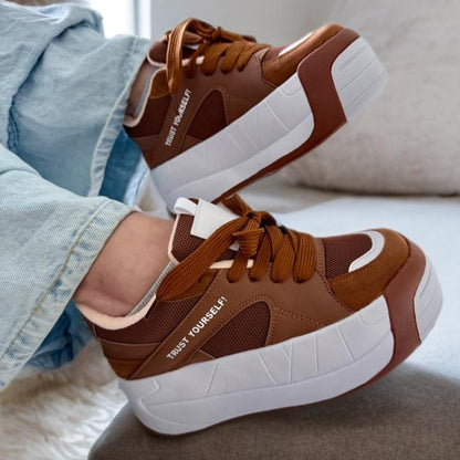Brown - Urban Colombian Sneakers , Bright Flashes - Style and Comfort.