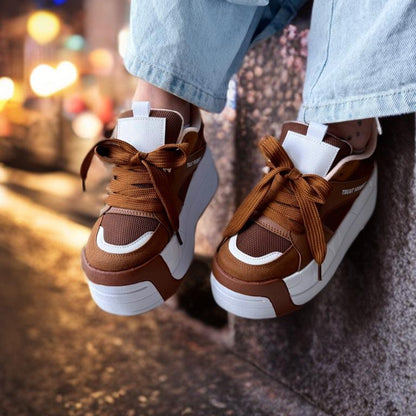Brown - Urban Colombian Sneakers , Bright Flashes - Style and Comfort.