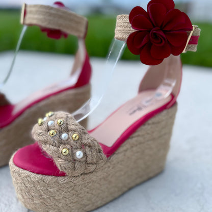 Ceci -  High Quality and Comfort Handmade Platform Sandals. 12 cm - Regular foot