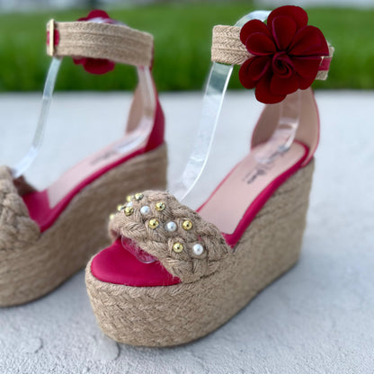 Ceci -  High Quality and Comfort Handmade Platform Sandals. 12 cm - Regular foot