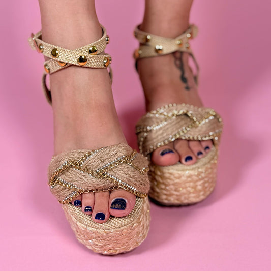 Bety -  High Quality and Comfort Handmade Platform Sandals. 15 cm