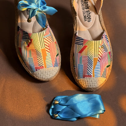 Peggy Colombian Alpargata Comfort Insole Lightweight Elegant Thin Foot Handcrafted Jute Sandals 15 cm Height Adjustable Buckle Closure Shoe