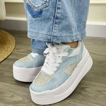 Denim --Urban Colombian Sneakers - Casual Walking Shoes for Athletes, Ideal for Running and Training