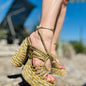 Rita-  /High quality, Height 12 cm , Colombian Sandals, Lightweight, Comfortable, Elegant, - Thin foot