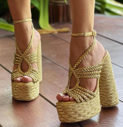 Rita-  /High quality, Height 12 cm , Colombian Sandals, Lightweight, Comfortable, Elegant, - Thin foot
