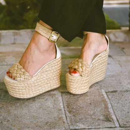 Zafira /Colombian Sandals, Height 15 cm ,Jute , Lightweight, Comfortable, - Wide foot