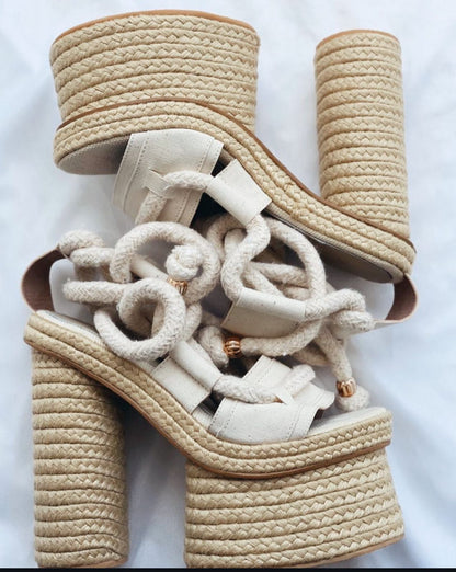 Ariana /High quality, Colombian Sandals, Lightweight, Comfortable, Elegant, Height 14 cm - Thin foot