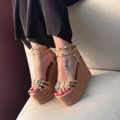 Vicky /Colombian Sandals, Lightweight, Comfortable, Height 12 cm - Thin foot