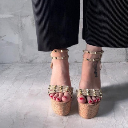 Vicky /Colombian Sandals, Lightweight, Comfortable, Height 12 cm - Thin foot