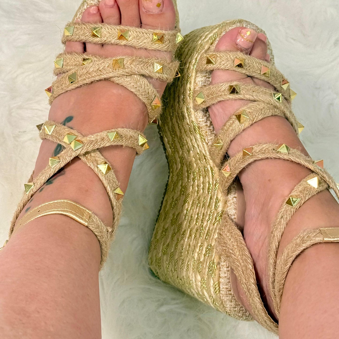 Dulce - Colombian Sandals,  Height 12cm, Lightweight, Jute Elegant, - Thinfoot