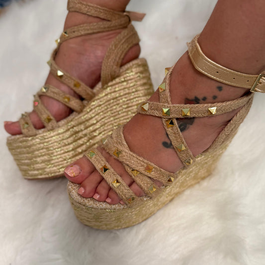 Dulce - Colombian Sandals,  Height 12cm, Lightweight, Jute Elegant, - Thinfoot