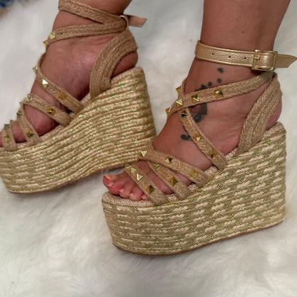 Dulce - Colombian Sandals,  Height 12cm, Lightweight, Jute Elegant, - Thinfoot