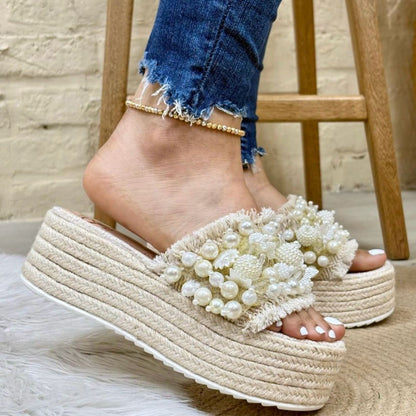 Luna 5 cm Platform Sandals - High Quality Comfortable Handmade Open Toe Flipflop with Lace Closure for Women