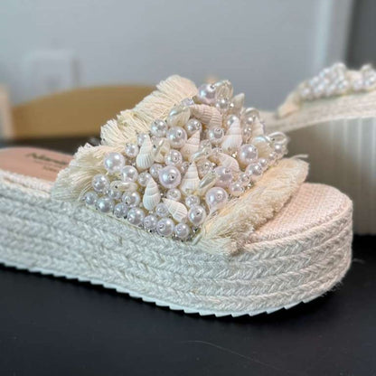 Luna 5 cm Platform Sandals - High Quality Comfortable Handmade Open Toe Flipflop with Lace Closure for Women