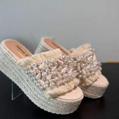 Luna 5 cm Platform Sandals - High Quality Comfortable Handmade Open Toe Flipflop with Lace Closure for Women