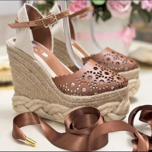 Anny - Sandals Handmade Platforms of High Quality and Comfort, Heigth 12 cm