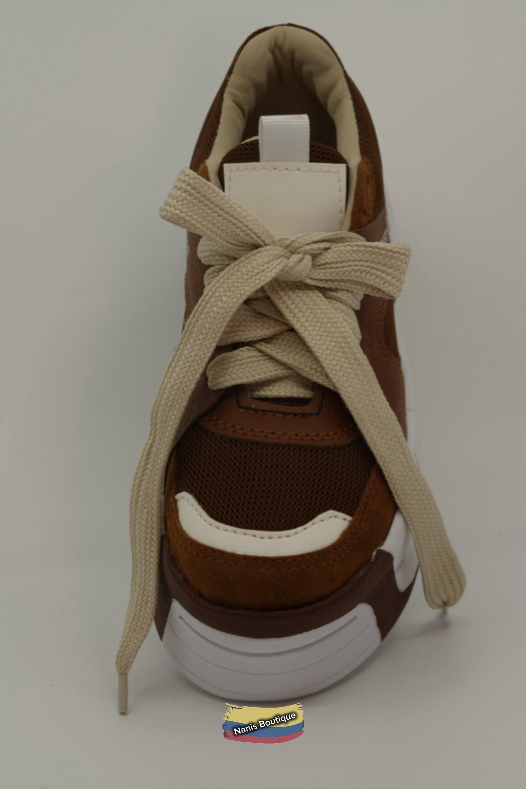 Brown - Urban Colombian Sneakers , Bright Flashes - Style and Comfort -double shoelaces