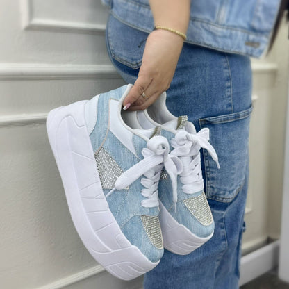 Denim --Urban Colombian Sneakers - Casual Walking Shoes for Athletes, Ideal for Running and Training