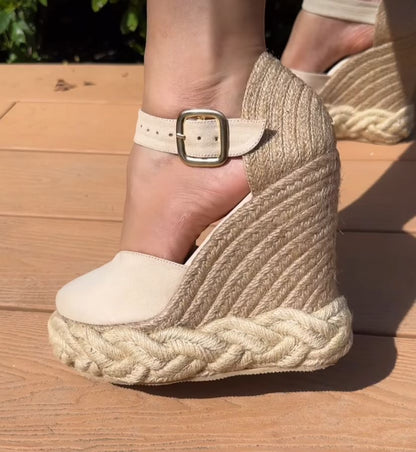 Frambuesa/ Elegant- Height 12 cm  High quality, Colombian Sandals, Lightweight, Comfortable, - Thin foot
